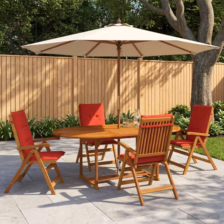 Set da pranzo da giardino vidaXL in legno di acacia naturale composto da 5 pezzi