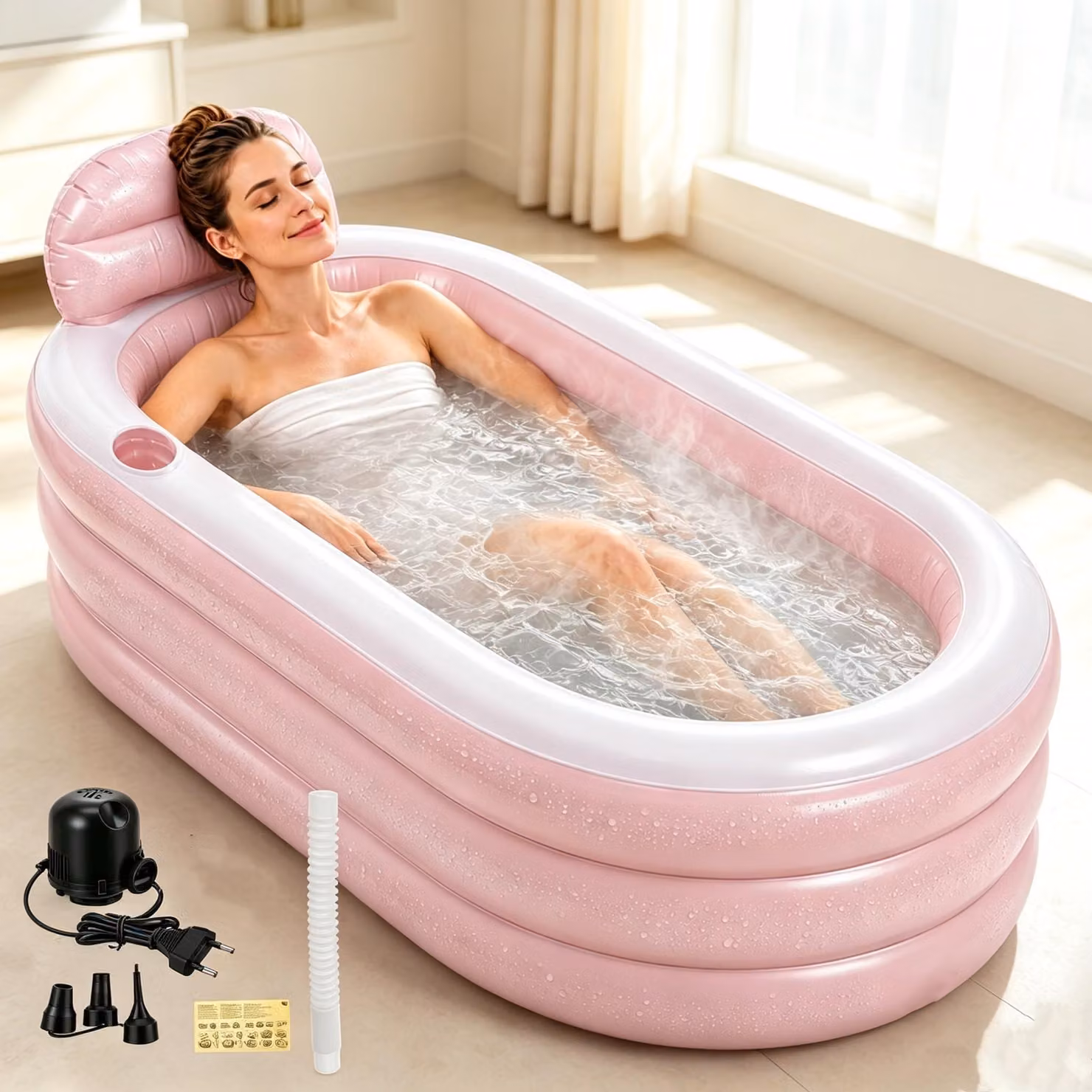 Vaschetta da bagno gonfiabile elettrica - 160 x 85 x 45 cm - Capacità: 100 kg