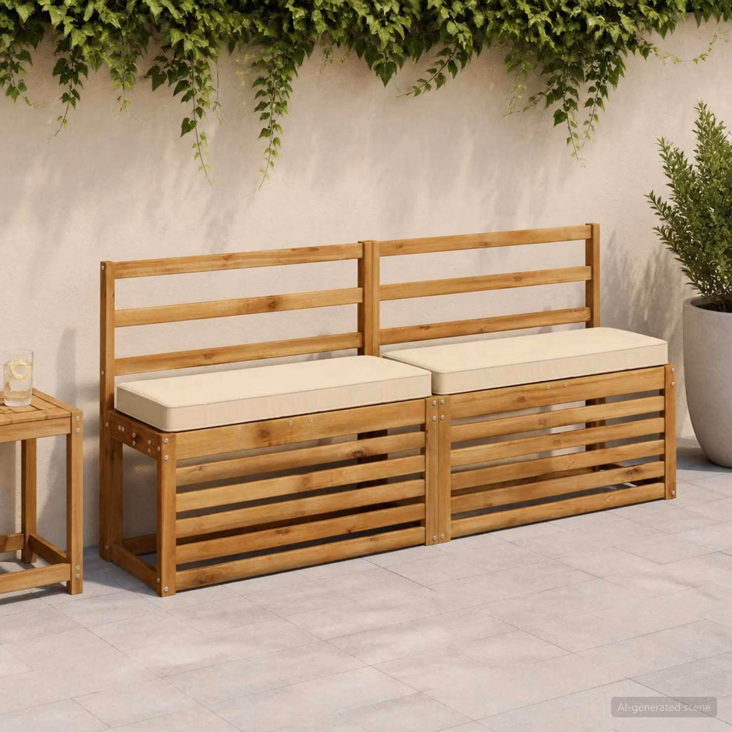 Cuscino per Panchina vidaXL VUGHT in Poliestere Beige con Rivestimento Rimovibile e Lavabile