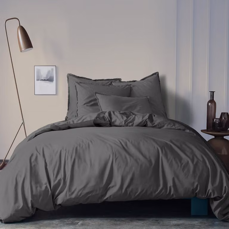 Copripiumino, tinta unita, in cotone, prelavato, per 2 persone, 100% cotone, Öko-Tex, copripiumino 240 x 220 cm + 2 federe