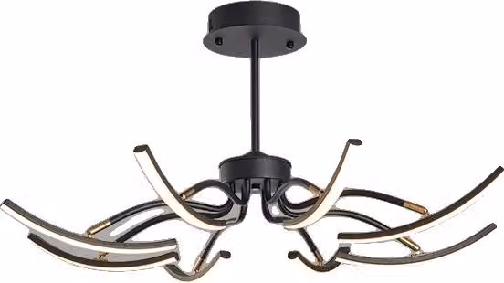 Lampadario, dimmerabile, telecomando, 8 bracci nero, RC dimmerabile con APP