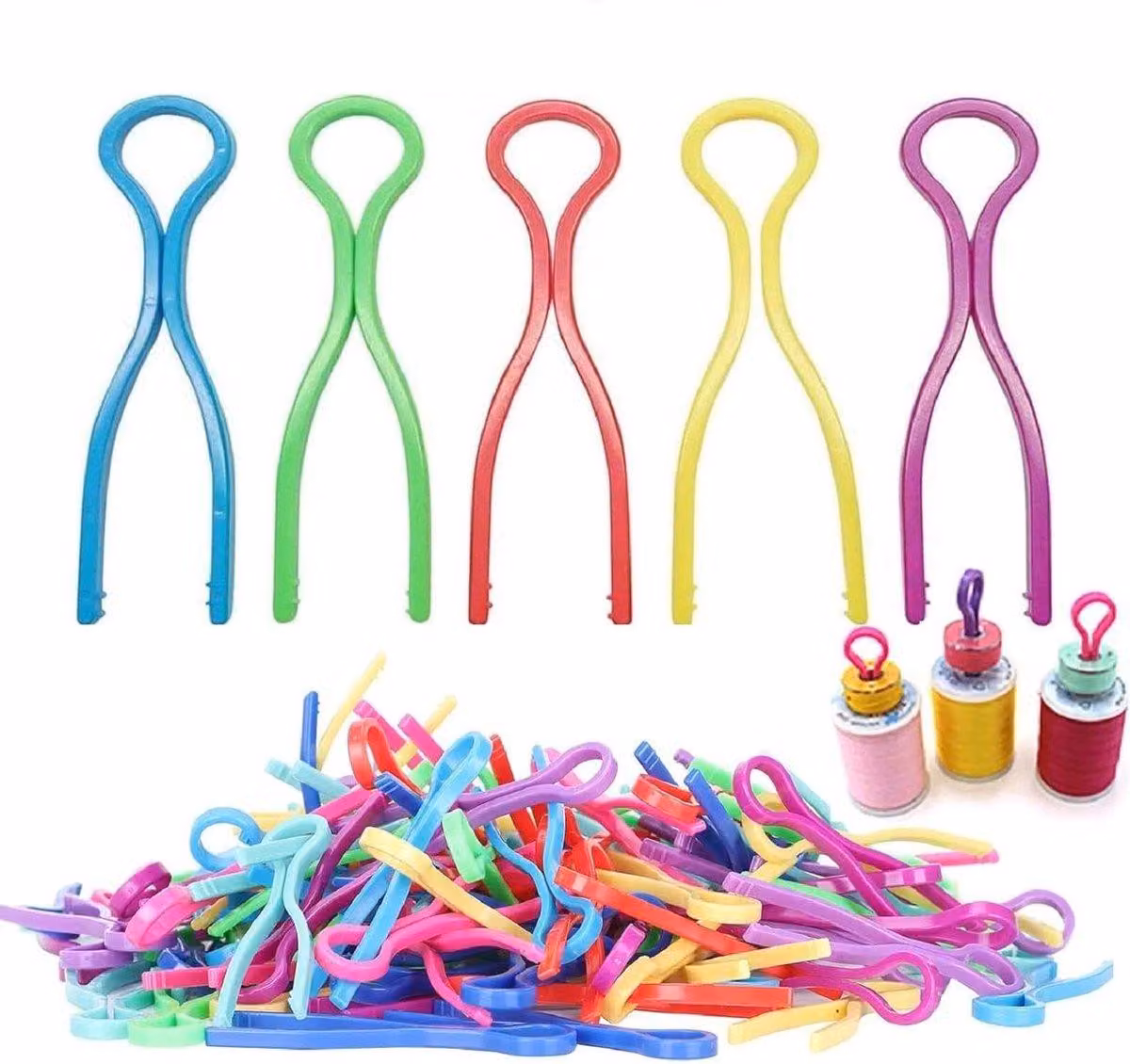 Clip per bobine di filo colorate - confezione da 100 pezzi
