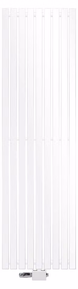 Radiatore piatto LuxeBath a singolo strato, 480x1600 mm, bianco, con valvola termostatica universale e attacco centrale, senza resistenza