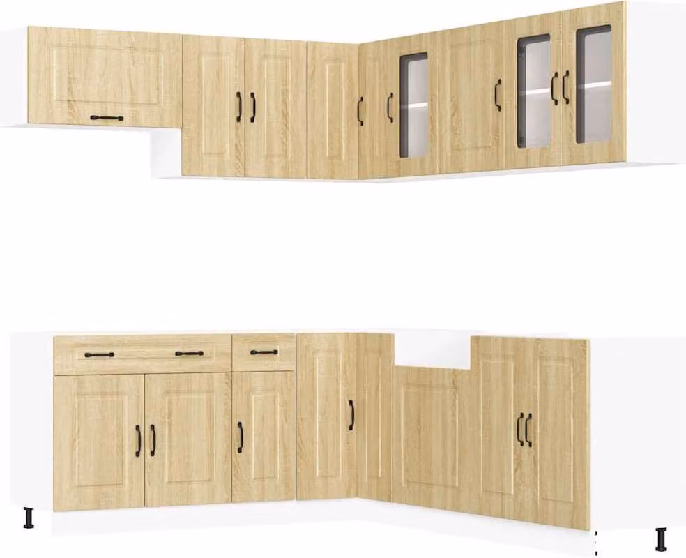 Set Mobili da Cucina 11 pz Kalmar Rovere Sonoma in Truciolato