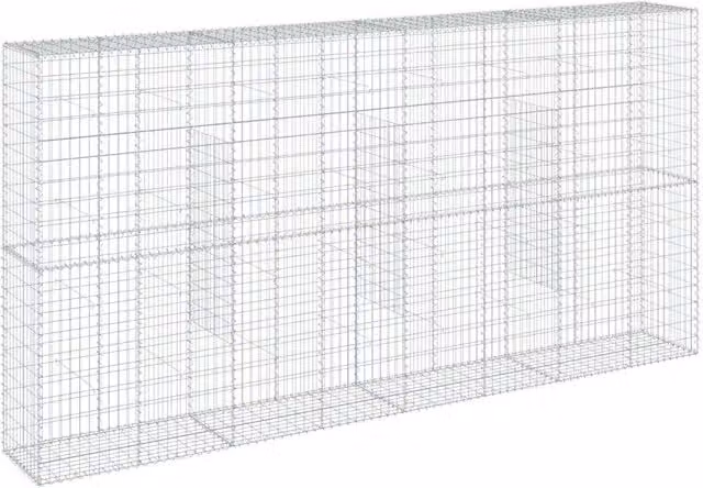 Cesto Gabbione con Copertura 400x50x200 cm in Ferro Zincato
