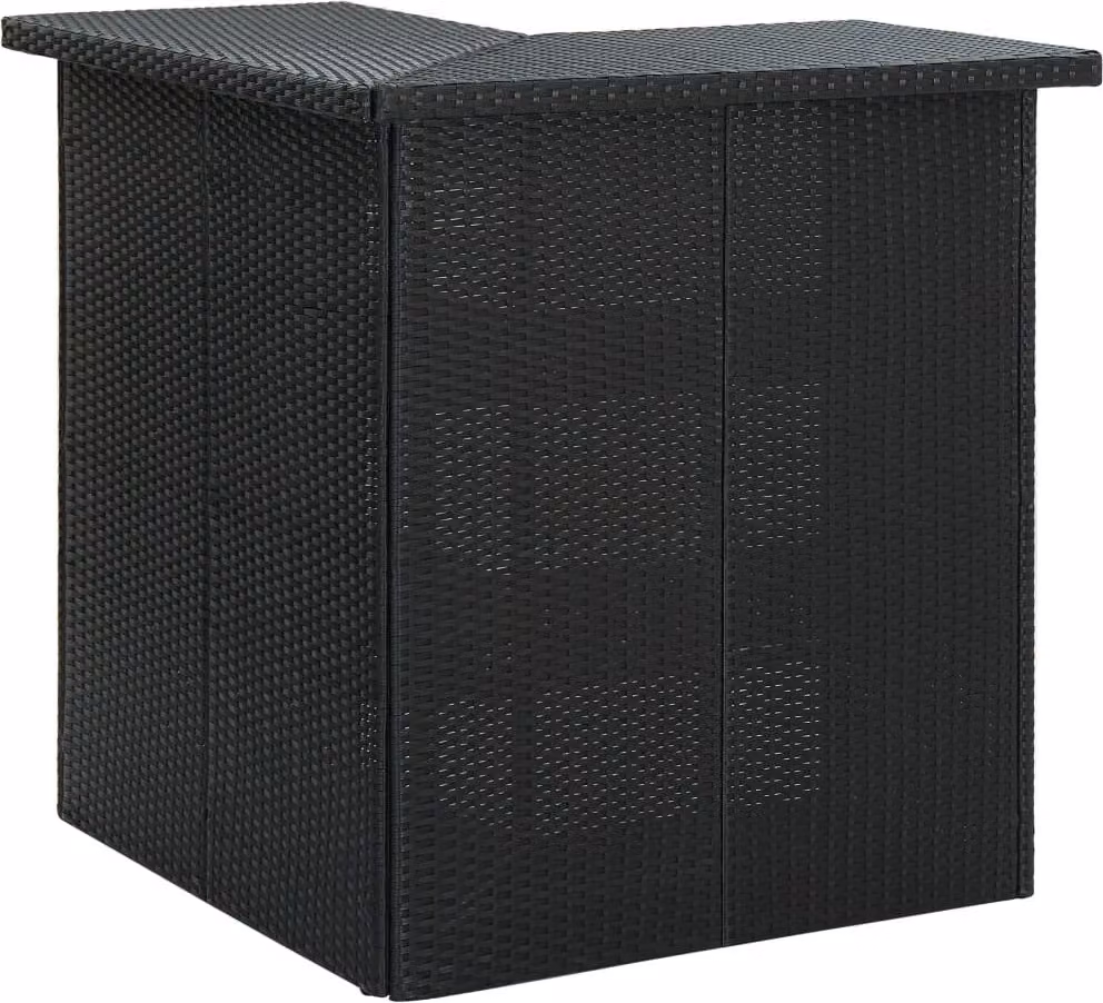 Maison Exclusive - Tavolo da bar angolare, nero, 100x50x105 cm, in rattan sintetico