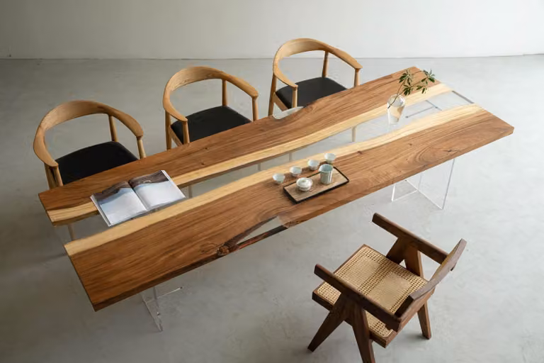 Esstisch River Table Massiv Tische 220x80 Flusstisch Meer Waterfall Epoxidharz