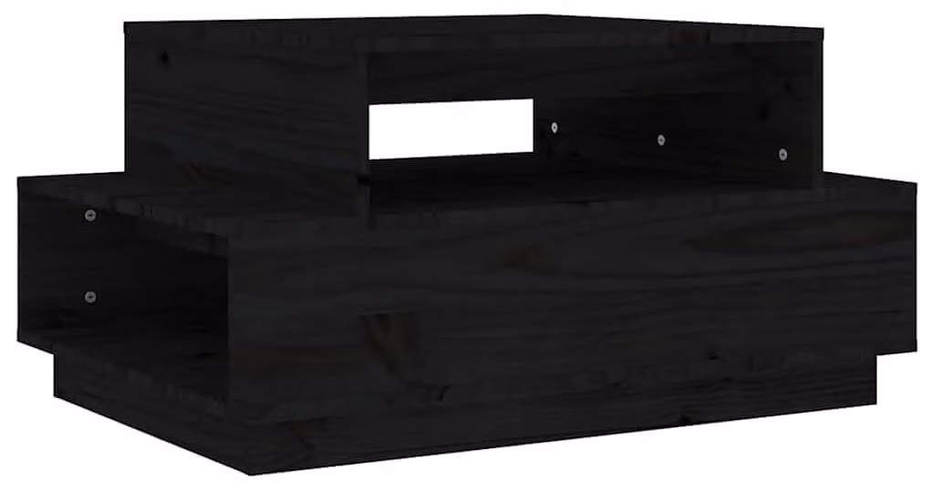 Tavolino da salotto in legno massello, colore nero
