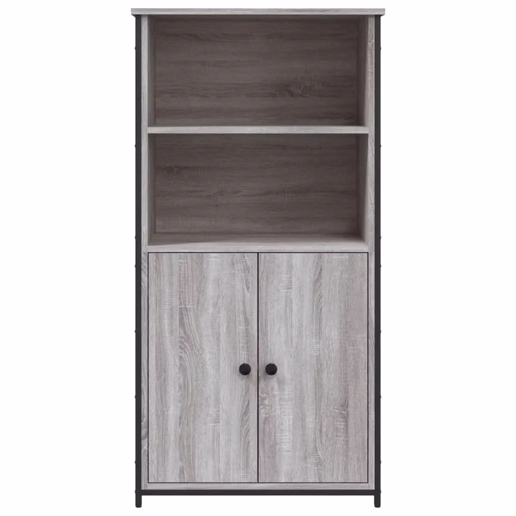 Buffet credenza moderna in legno ingegnerizzato e metallo colore rovere e grigio per cucina e soggiorno H: 62 cm, P: 36 cm, L: 121,5 cm – 2