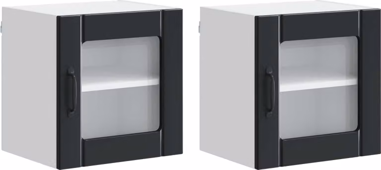 Mobile in vetro da parete LUCCA 2 pcs Nero 40 x 31 x 40 cm