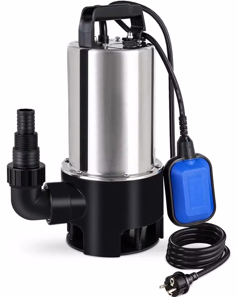 Pompa sommergibile - Pompa per acque sporche - Pompa per acqua - 1100W, ideale per acque sporche - 16500 L/h - Dotata di galleggiante di sicurezza - Colore: verde