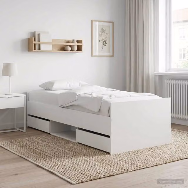Struttura del letto con cassetto Bianco Legno ingegnerizzato 3429509