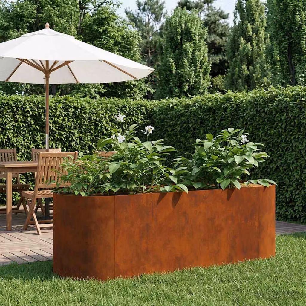 Letto rialzato da giardino vidaXL in acciaio Corten marrone/rosso L: 120 cm, P: 40 cm, H: 40 cm