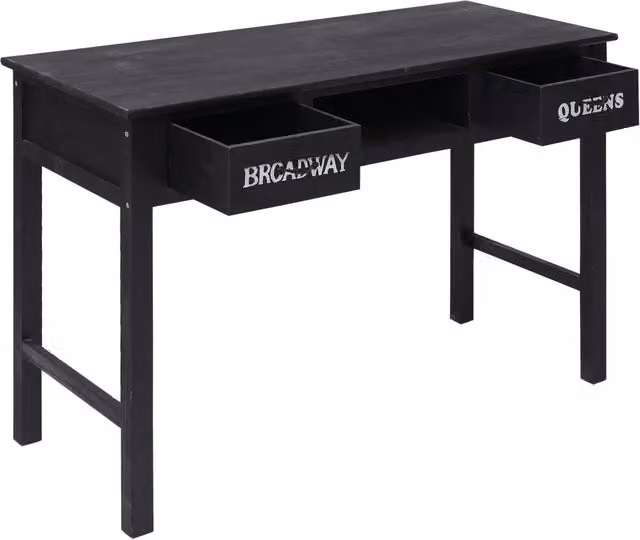 Tavolo Consolle Moderno Design In Nero in Legno L: 110 cm, P: 45 cm, H: 76 cm