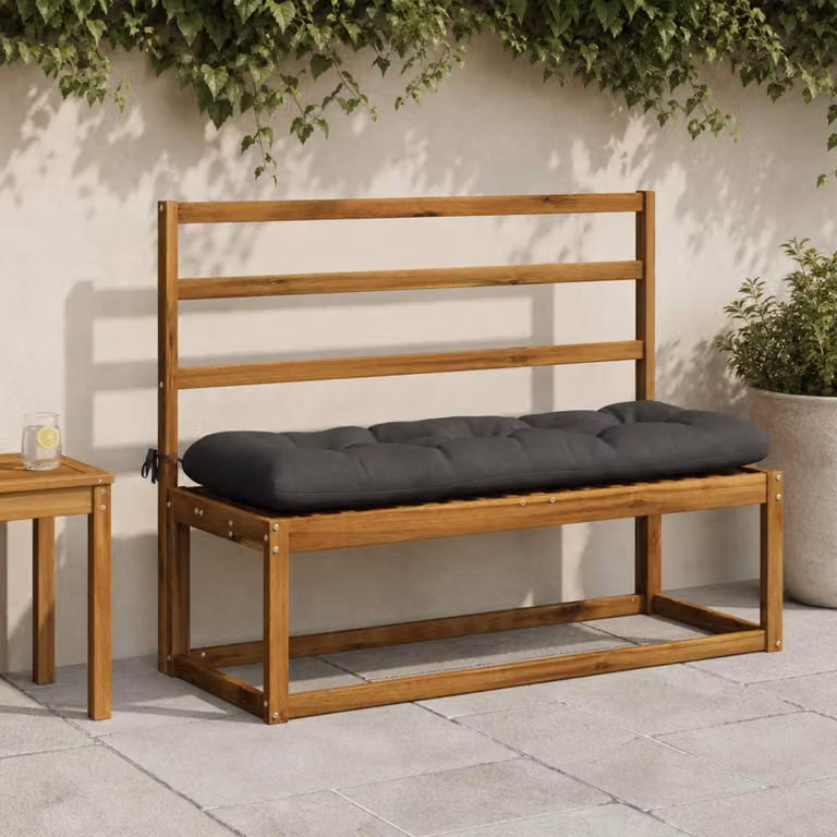 vidaXL Cuscino per panchina VIANEN in poliestere con imbottitura in schiuma, colore antracite, L: 120 cm, P: 40 cm, H: 12 cm