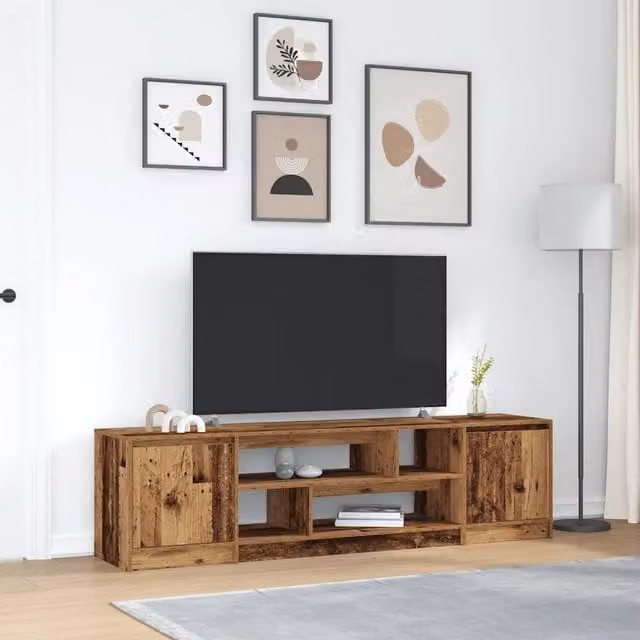 Mobile Porta TV-Credenza per TV Legno Antico 188,5x41x50 cm in Truciolato