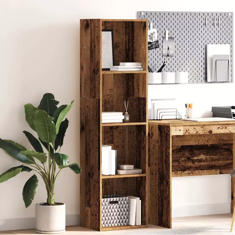 Libreria vidaXL in legno multistrato e MDF color marrone con stile classico e pannello posteriore, L 40 cm x P 30 cm x H 152 cm