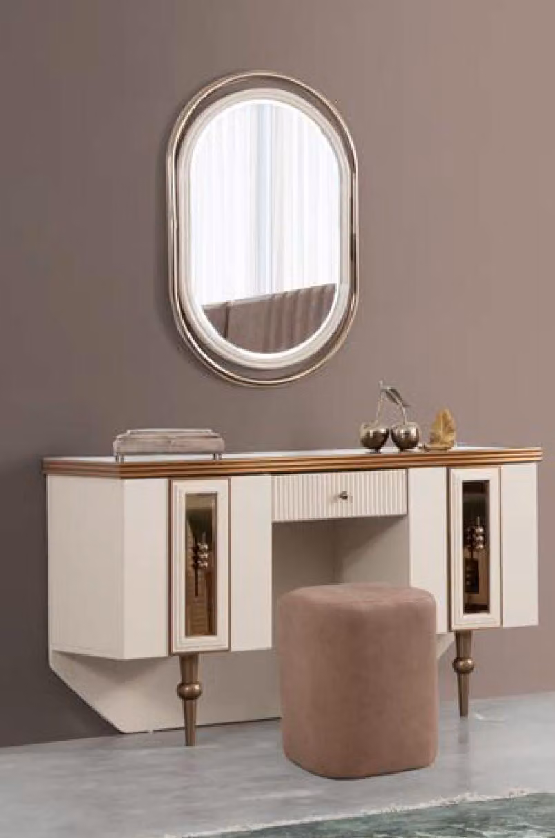 Schminktisch Kommode Konsole Kommoden Holz Modern Schlafzimmer Beige