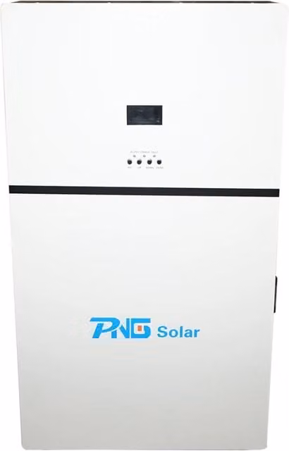 Inverter solare ibrido PNG SOLAR 5KW ON/OFF GRID monofase con batteria integrata LiFePO4 5KW 51,2V 100Ah bianco montaggio a parete IP54