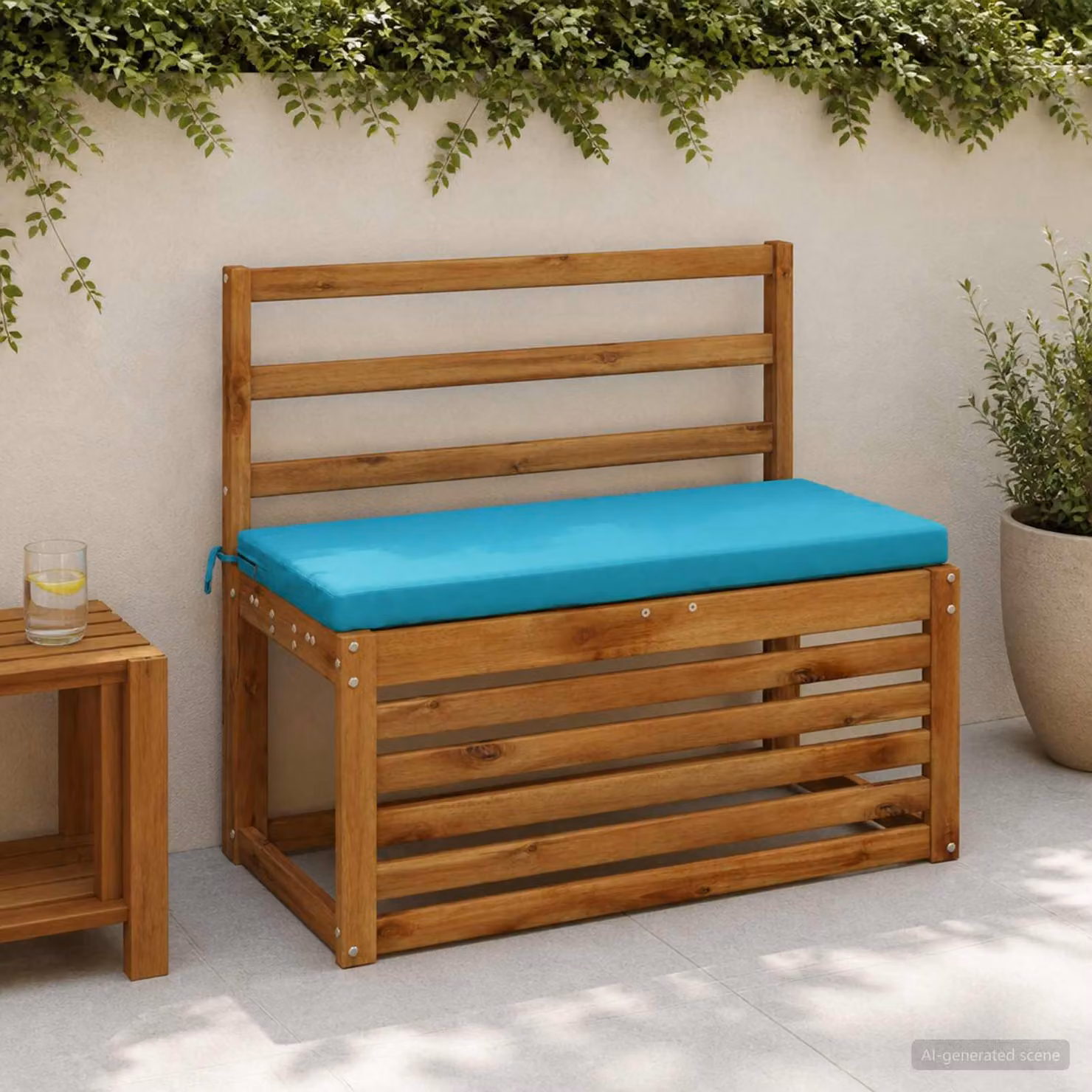 Set di 2 cuscini per panchina vidaXL SOEST in poliestere color turchese con rivestimento rimovibile e resistente ai raggi UV