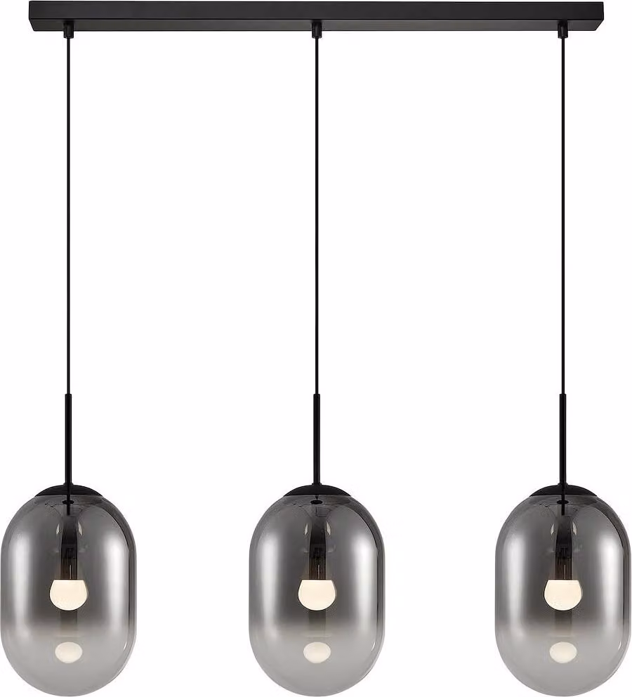 Lampada a sospensione ALIAS nera 3xE14x40W in vetro, dimensioni: 133x83x18 cm, IP20, Milagro