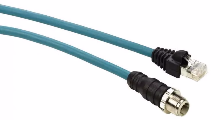 Cavo Ethernet ConneXium di Schneider Electric, connettore M12, connettore RJ45, IP67, 3 m TCSECL1M3M3S2