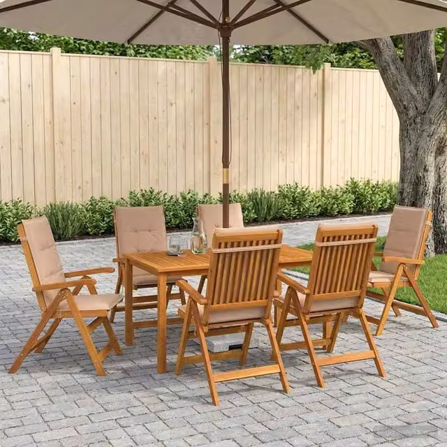 Set da pranzo da giardino 7 pezzi Naturale 3434580