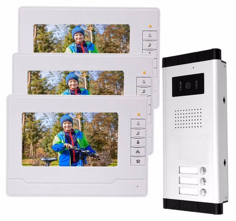 Citofono video con filo – Monitor da 7 pollici – Adatto per 3 appartamenti e ville