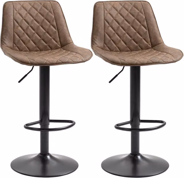 Sgabello Alto Girevole ¨C Xylo ¨C Altezza Regolabile 86-106 cm Marrone