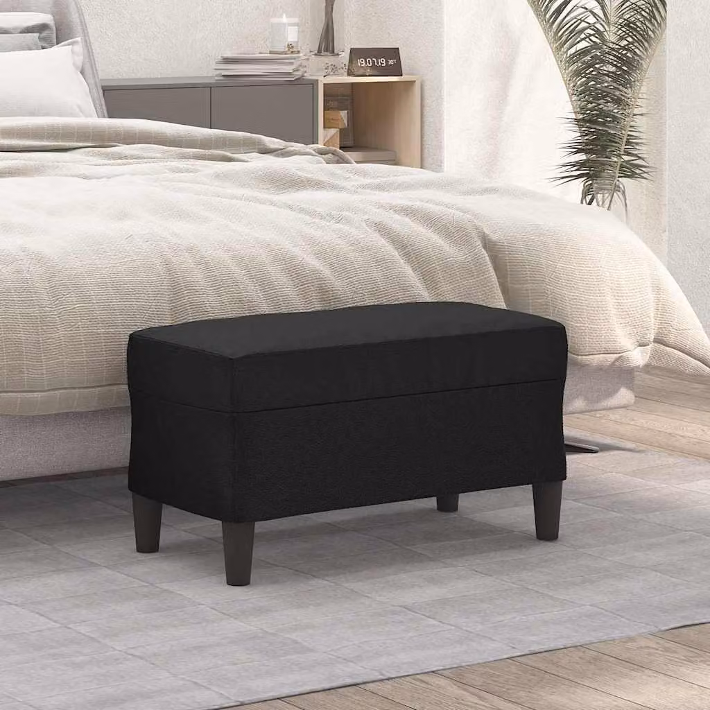 Panca moderna vidaXL in similpelle nera L: 70 cm, P: 35 cm, H: 41 cm