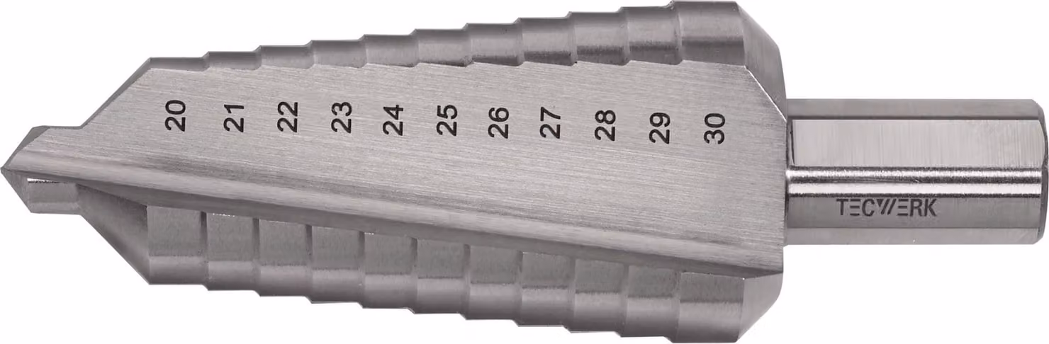 Gamma di foratura 20-30 mm HSS a scanalatura diritta Numero di taglienti 2 Numero di passi 11