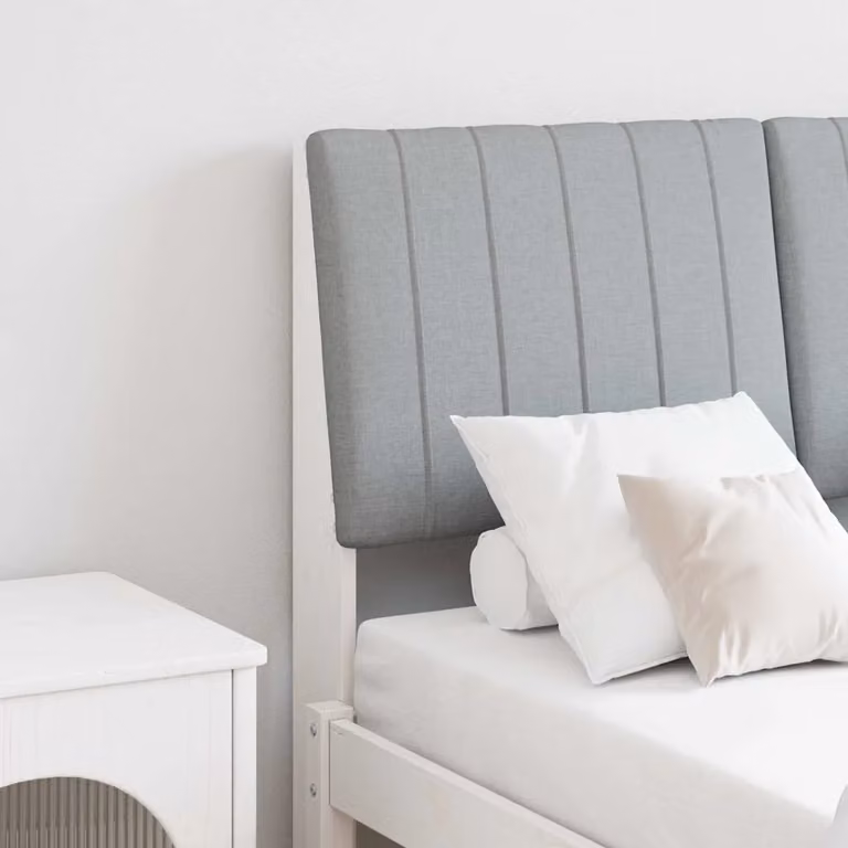 Testiera imbottita vidaXL in pino massello Grigio chiaro L: 120 cm