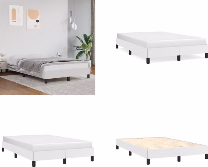 vidaXL Struttura letto bianca 120x200 cm in Pelle finta - Struttura letto - Cornici letto - Letto - Mobili per la camera da letto