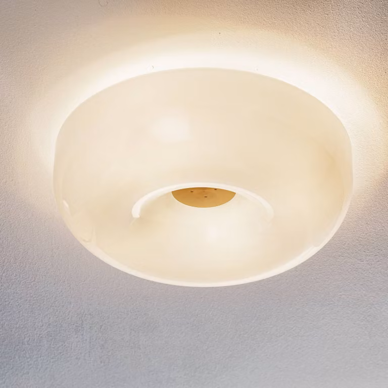 Foscarini Plafoniera di design Circus piccola, dimmerabile, Bianco / Opale, Soggiorno / Sala da pranzo, Vetro, Design, Plafoniera