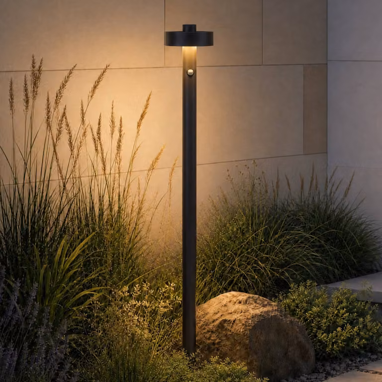 Lampione a LED Lucande Nirella, 100 cm, nero, CCT, con sensore Nirella, Nero, Metallo, Moderno