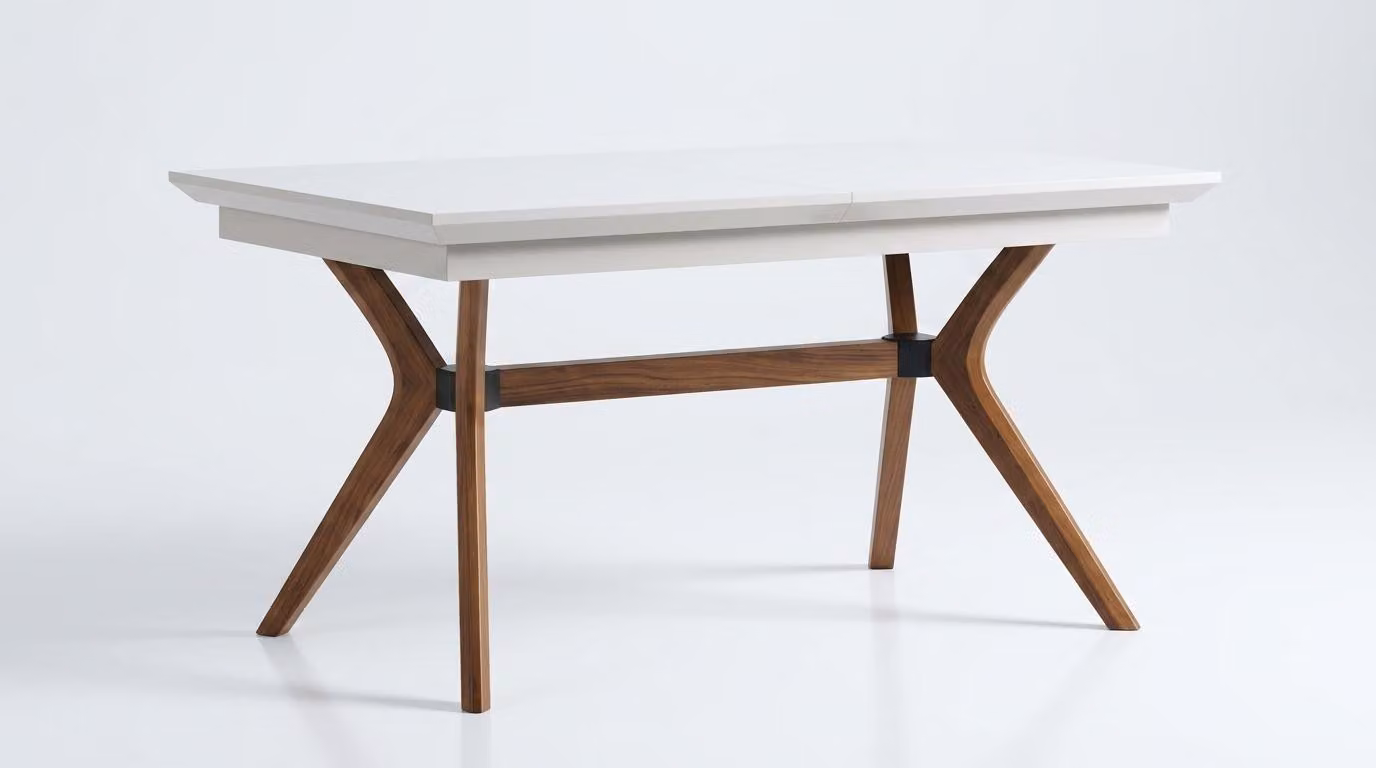 Tavolo, stile moderno, colore bianco, nuovo, comodo, pratico, pieghevole, rettangolare