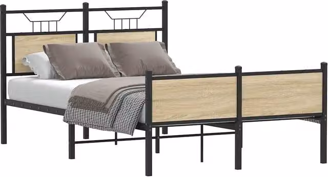 Struttura Letto Design Mania in Rovere e Materiali Misti, Colore Marrone, L 120 x P 200 cm