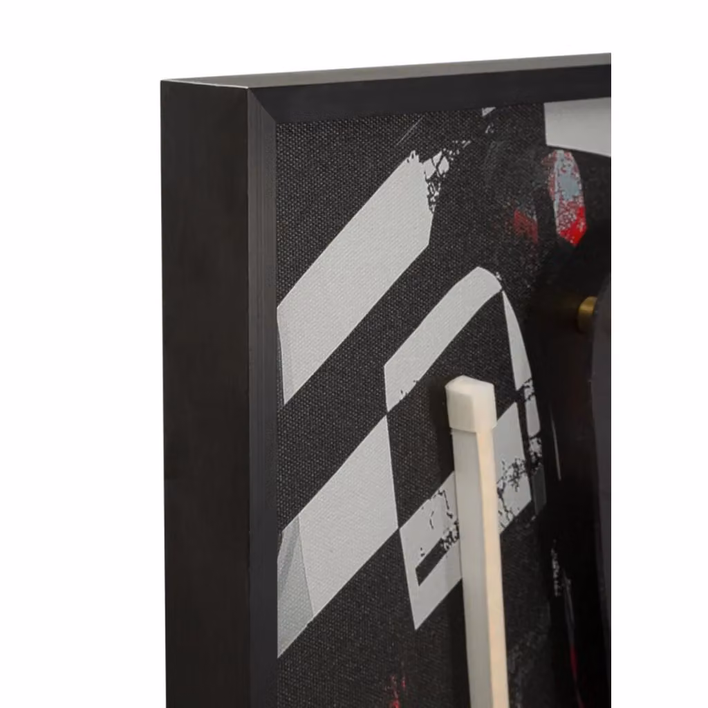 Ritratto Pop Street Art Psyco modello A di Vikasa Home, stampa su tela con LED e cornice nera, multicolore – 2