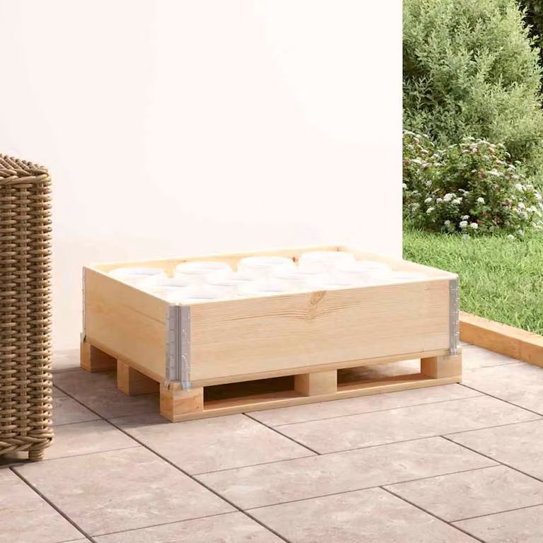 Collare per Pallet vidaXL in Legno Massello di Pino e Zinco Galvanizzato, Marrone