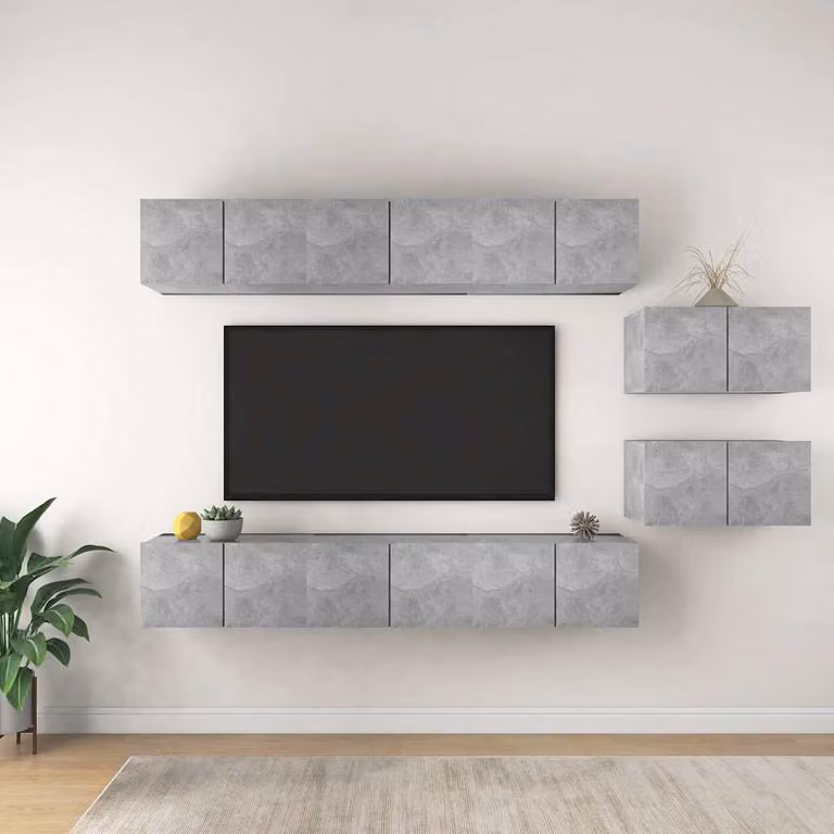 Mobile porta TV moderno vidaXL in legno e MDF, colore grigio, design astratto opaco, L: 160 cm, P: 30 cm, H: 60 cm