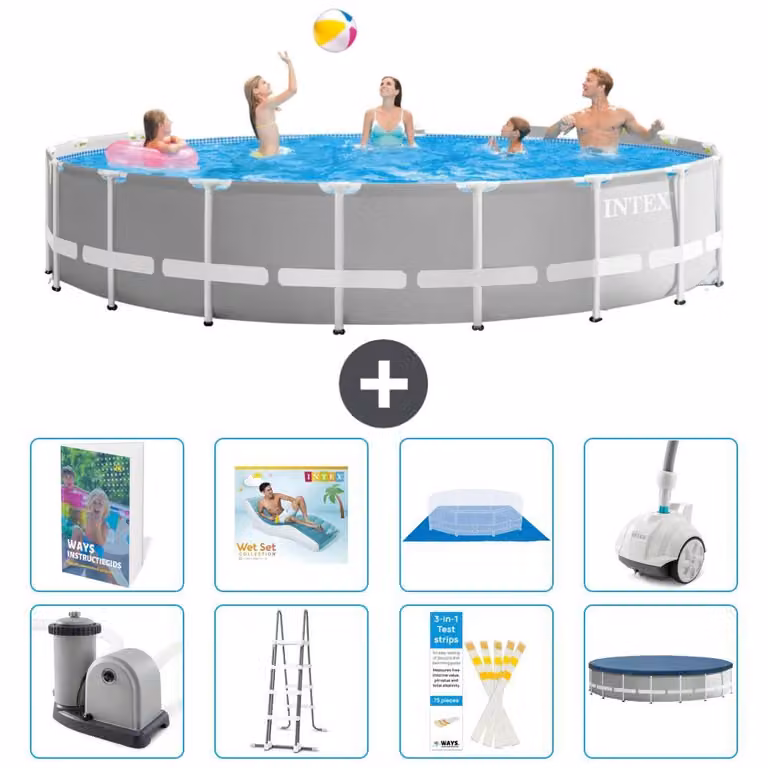 Struttura per piscina a forma di prisma - 549x122 cm - composta da 7 elementi - modello S584
