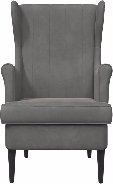 Poltrona Relax Moderna in Velluto Grigio con Braccioli e Struttura in Metallo e Legno – 1