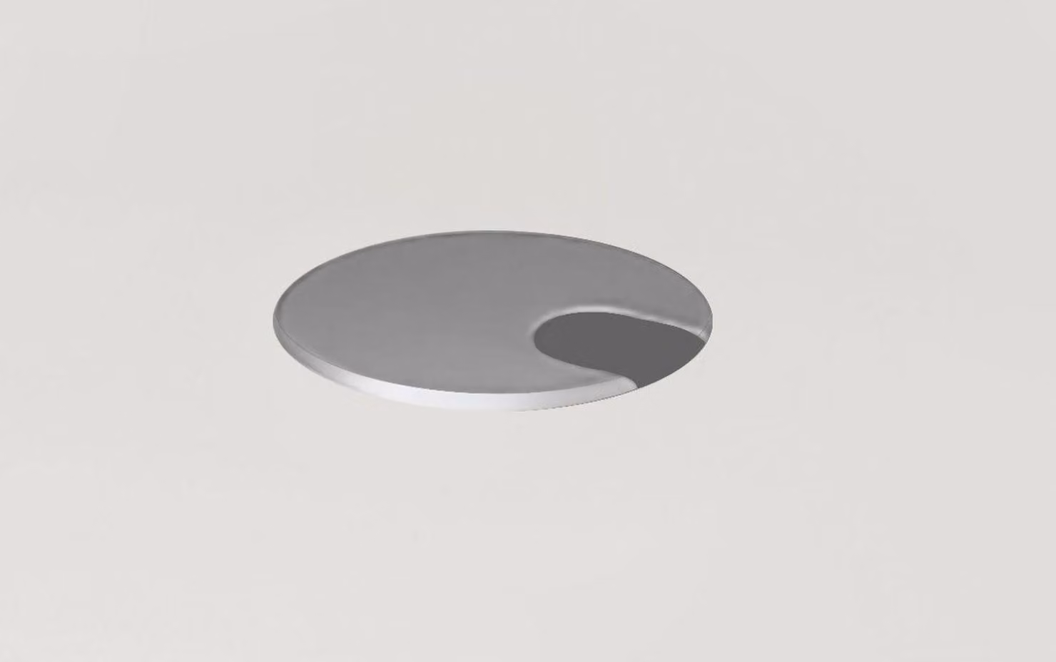 Presa passacavo 60x60 mm montata al centro, argento