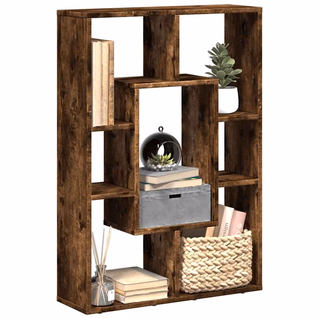 Libreria moderna vidaXL in MDF color marrone opaco, L 63 cm x P 20 cm x H 90 cm