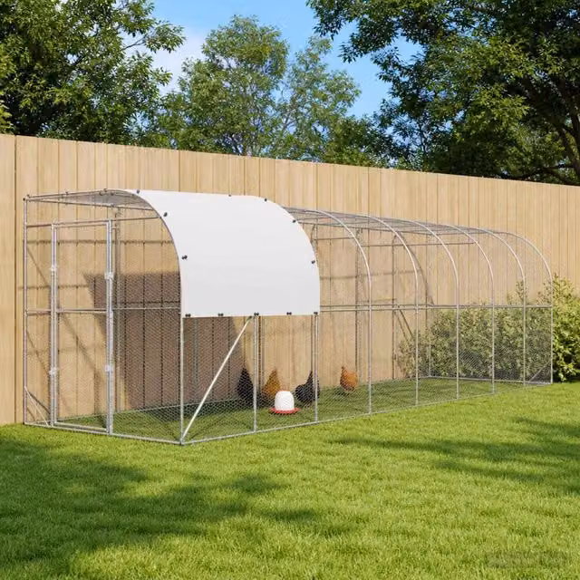 Gabbia per Polli Contro il Muro Argento 800 x 200 x 215 cm 3434743