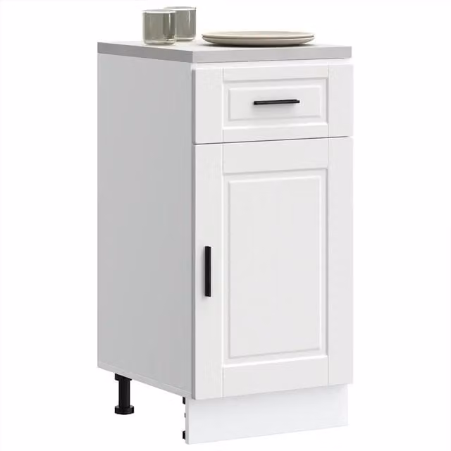 Mobile Base da Cucina Design Mania Porto Bianco in Legno Multistrato con Ante a Battente L: 46 cm, P: 40 cm, H: 81,5 cm