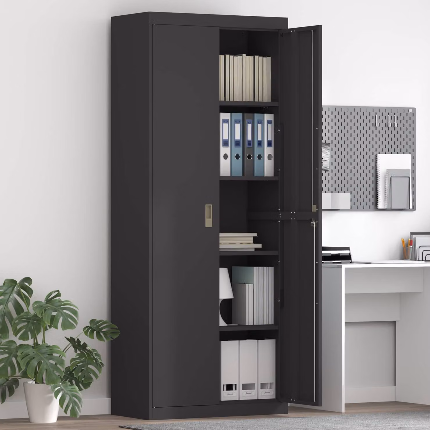 vidaXL Armadio Nero 80 x 40 x 200 cm Acciaio