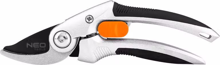 Cesoie bypass NEO TOOLS, lunghezza totale 210 mm, diametro massimo di taglio 20 mm, lame in acciaio resistente con rivestimento antiaderente, impugnatura ergonomica in alluminio con componenti in morbido TPR