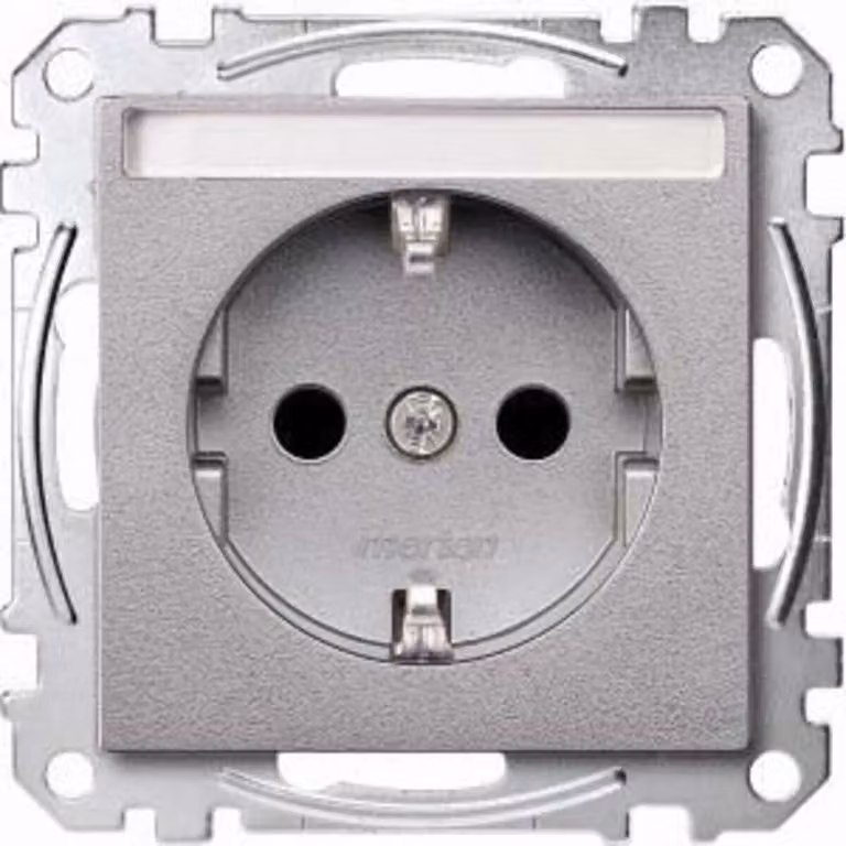 Presa SCHUKO con etichetta, BRS, morsetti a innesto, alluminio, Sistema M