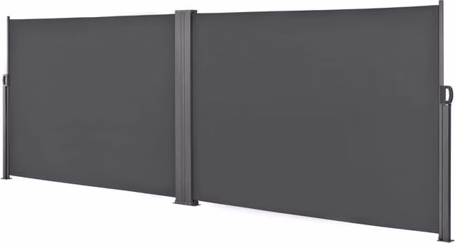 Schermo frangivista doppio parasole in metallo e poliestere grigio antracite L: 300 cm, H: 180 cm